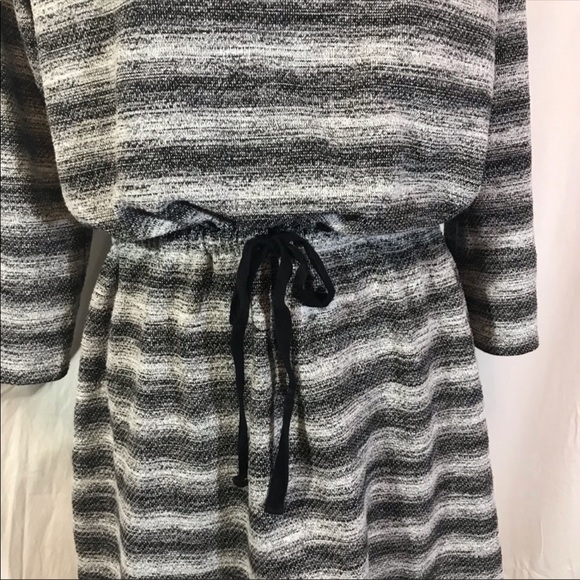 Loft Factory Black Grey Knit Drawstring Dress L - Picture 3 of 6